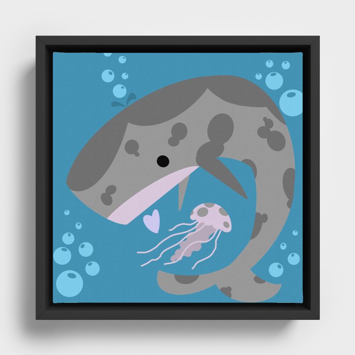 Mr. Whale has a Friend Framed Canvas