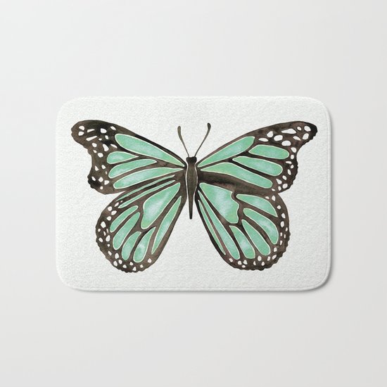 Mint Butterfly Bath Mat