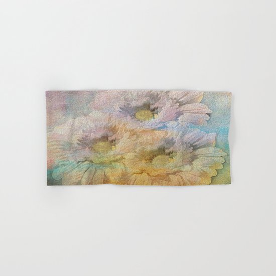 Soft Painted Rainbow Daisies Abstract Hand & Bath Towel