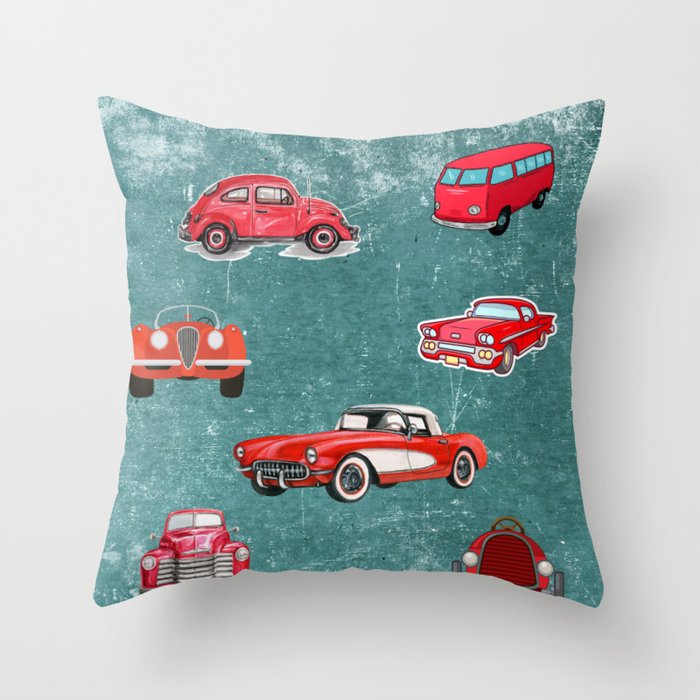 Vintage car throw pillows discount