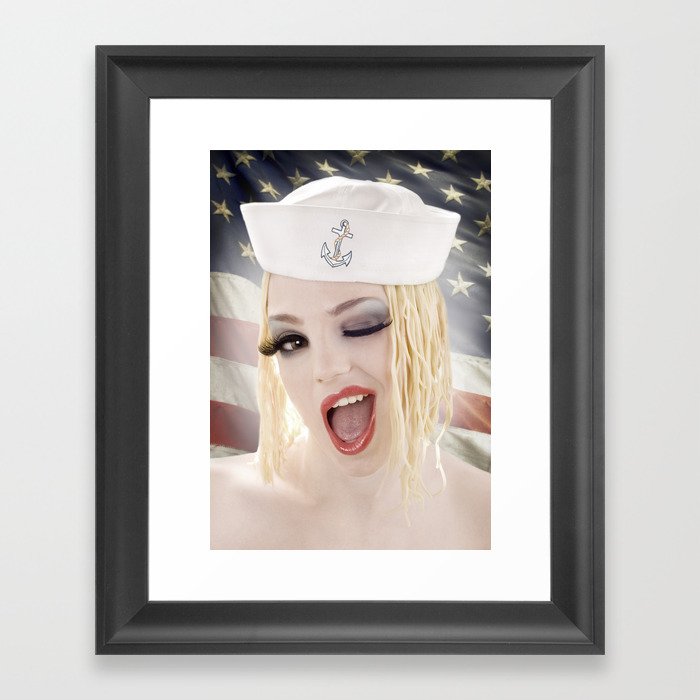 Sailor spaghetti babe Framed Art Print