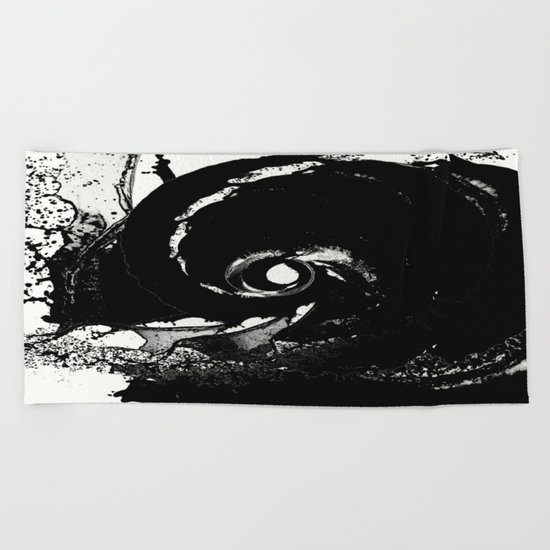Whirlpool Of Black Beach Towel