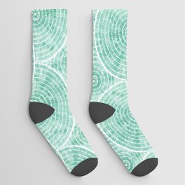 Watercolour fan - green Socks