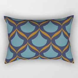 Moroccan Ogee Pattern 2.1 Blue Teal Orange Ribbon Rectangular Pillow