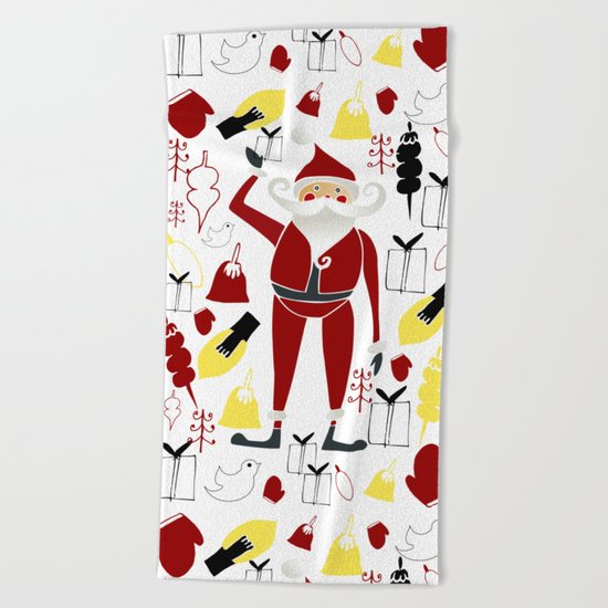 Santa claus Beach Towel