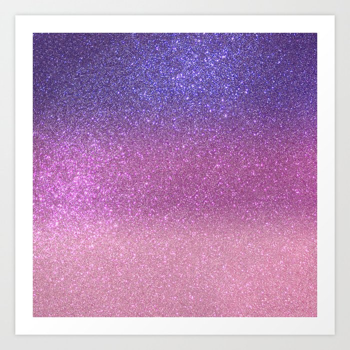 Violet Princess Blush Pink Triple Glitter Ombre Art Print by La Femme Society6