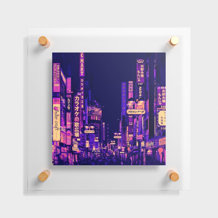 Neon City Alley Floating Acrylic Print