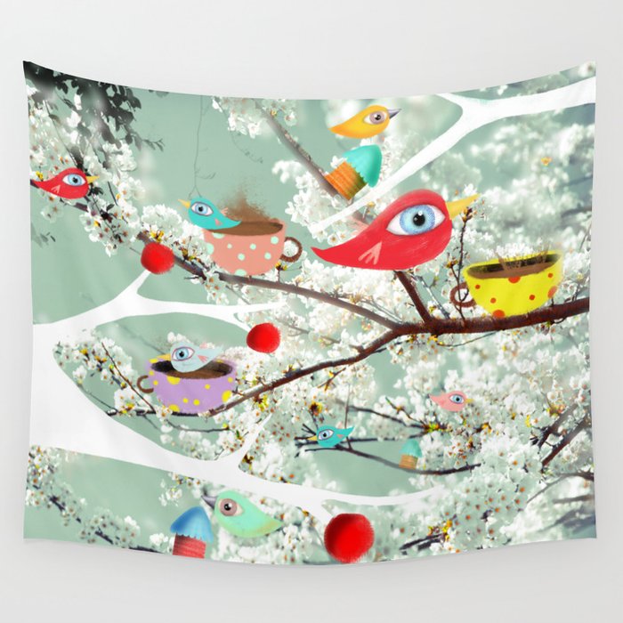Vintage Whimsical Christmas Wall Tapestry