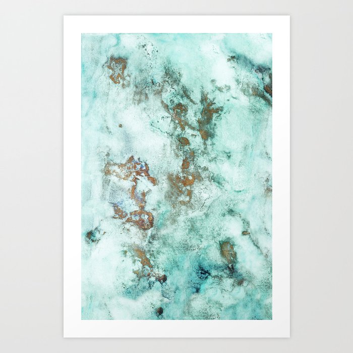 MARBLE - INKED INCEPTION - GOLD & ICE Art Print