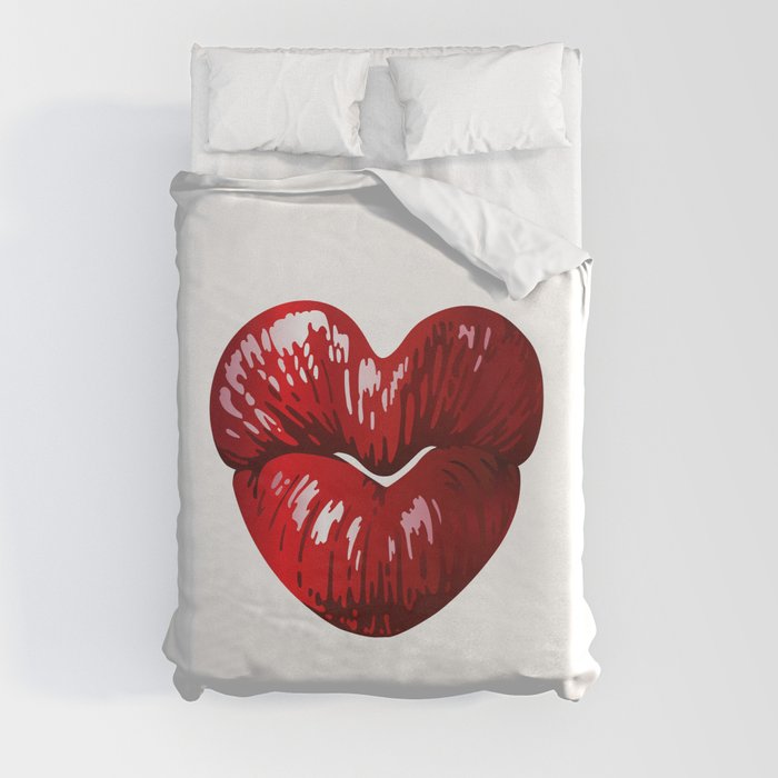 Heart Shaped Lips Duvet Cover