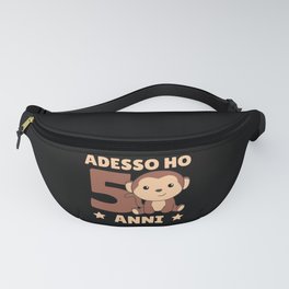 Children 5th Birthday Monkey Adesso Ho 5 Anni Fanny Pack