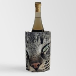 Charming Brown Tabby Cat Photo Portrait Wine Chiller