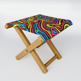 Psychedelic abstract art. Digital Illustration background. Folding Stool
