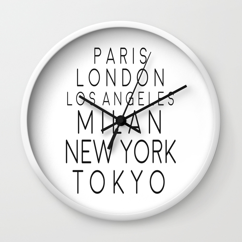 Paris London Los Angeles New York Tokyo Home Decor Fashion Print Wall Art Wall Clock By Vanja Cvetkovic Society6 Paris London Los Angeles New York Tokyo Home Decor Fashion Print Wall Art Wall Clock By Vanja Cvetkovic Society6