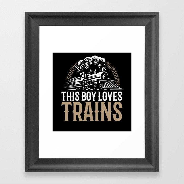 This Boy Loves Trains Model Railroad Framed Art Print