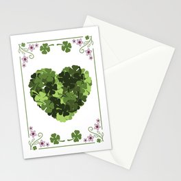 St. Patrick's Clover Heart Stationery Card