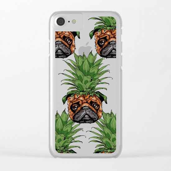 Pineapple Pug Clear iPhone Case