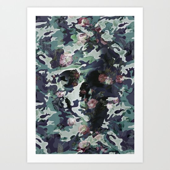 Camouflage Skull V2 Art Print
