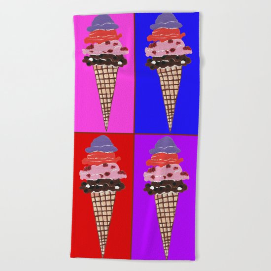Time For Ice Cream Beach Towel