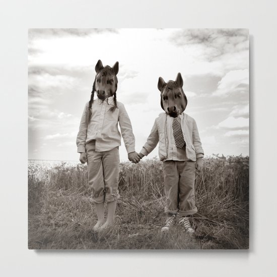 Sister and Brother Metal Print