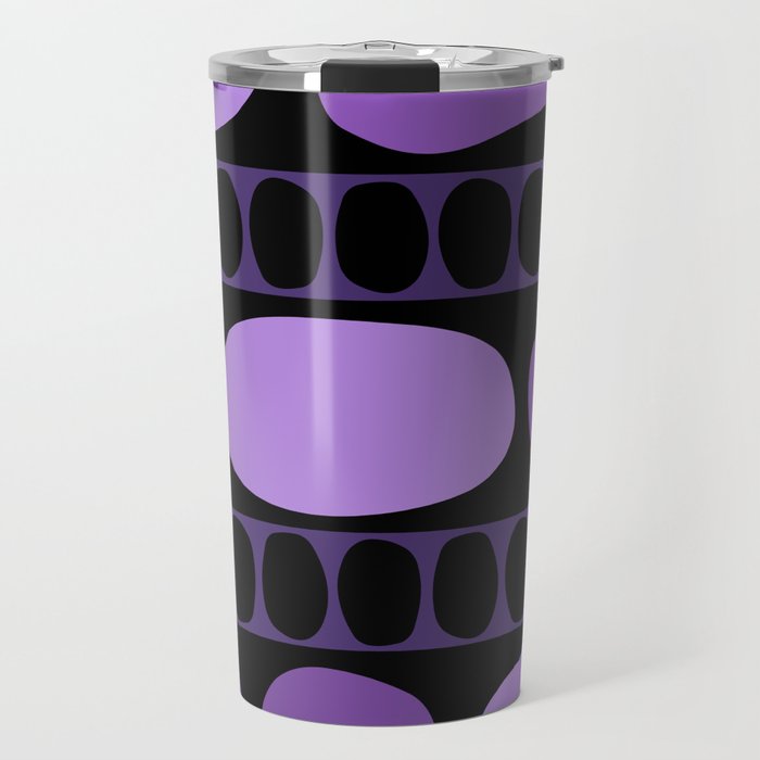 Tribal Art Rock Pattern Black Purple Travel Mug