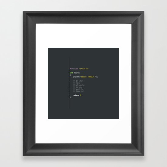 programmer's choice, C nerd. Framed Art Print