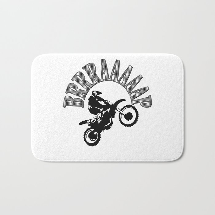 Brrraaaaap Checkered Flag Moto Language Bath Mat By Taiche Society6
