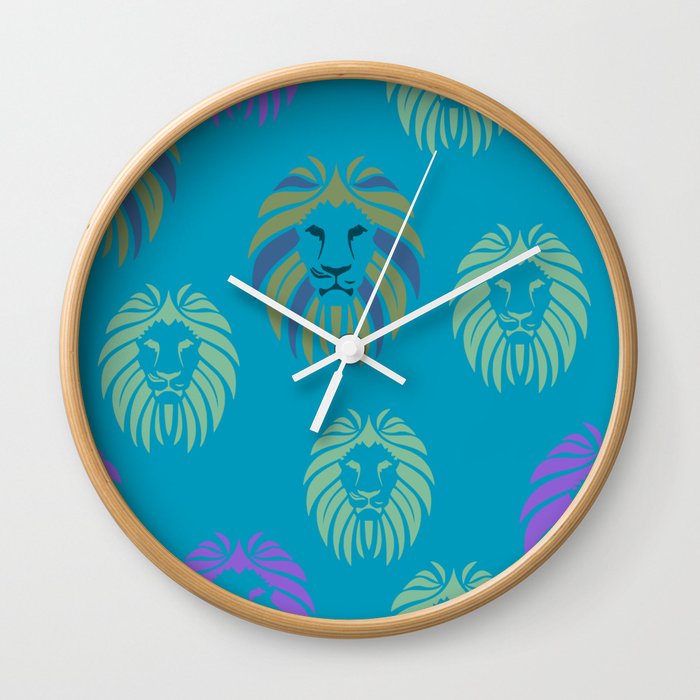 Lion and color. Wall Clock