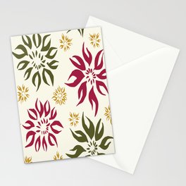 Flaming Poinsettias Stationery Cards