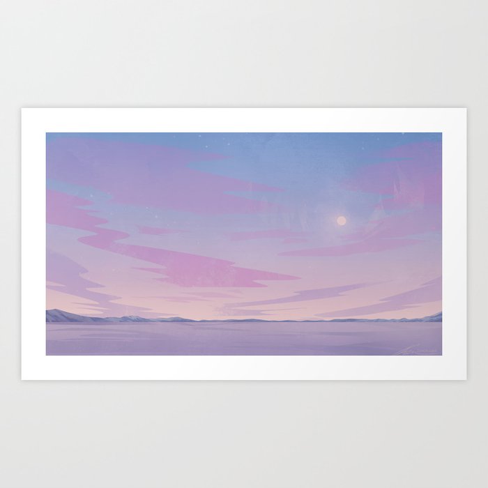 Purple Sky Art Print By Zandraart Society6