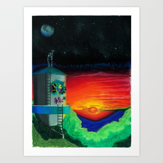 Graffiti Nights Art Print