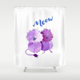 Valentines Day | Spring singing cats couple in love Shower Curtain