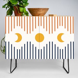 Geometric Lines Moon Phase Pattern 1 Credenza