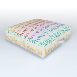 Love Is Love pattern rainbow Outdoor Floor Cushion