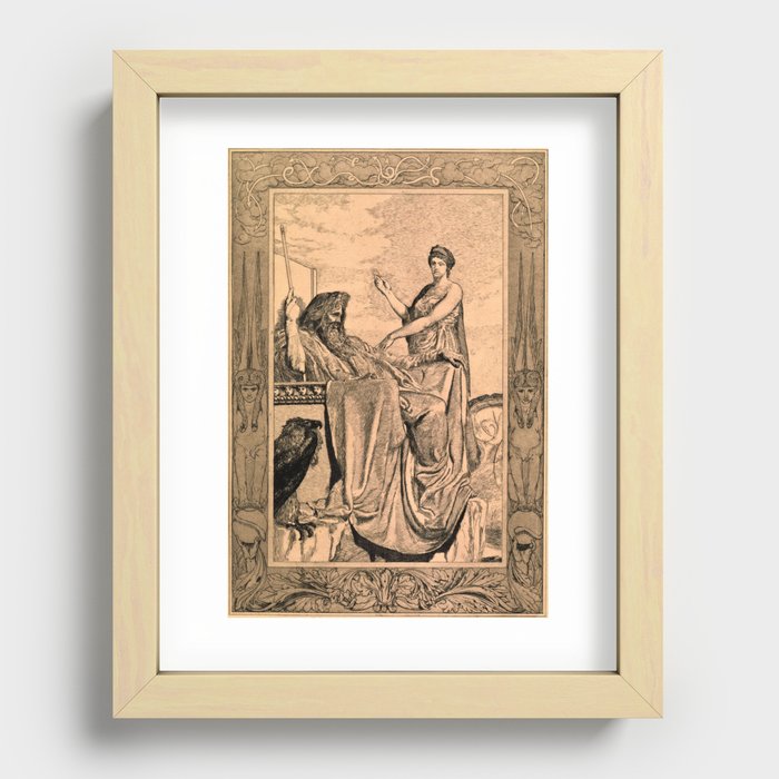 Jupiter and Venus illustration Recessed Framed Print