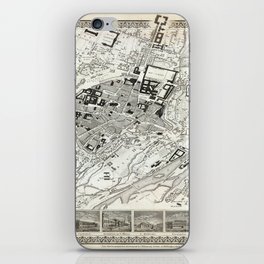 Plan of Munich - 1844 Vintage pictorial map iPhone Skin