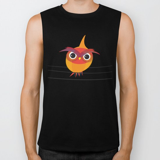 Owl On A Wire Biker Tank