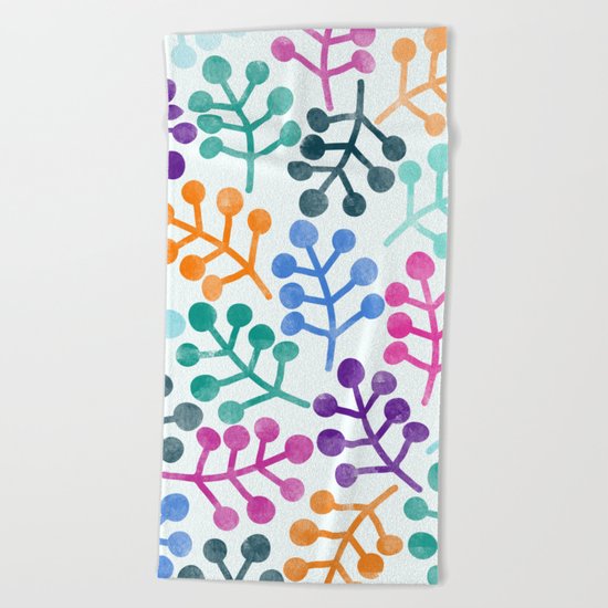 Flower Pattern IV Beach Towel
