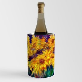 Sunflowers Blooming Under a Starry Sky Wine Chiller