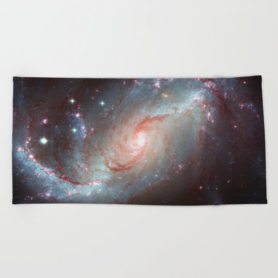 Barred spiral galaxy Beach Towel