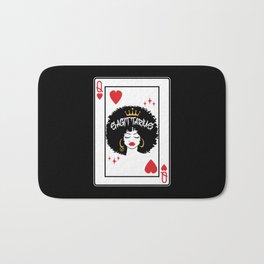 Sagittarius Star Sign Melanin Black Queen of Hearts Blackjack Poker Bath Mat | November, December, Sagittarius, Vintage, Blackwomen, Girl, Birthday, Retro, Astrology, Poker 
