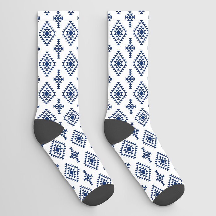 Blue Native American Tribal Pattern Socks