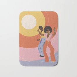 Party Like It’s 1979 Bath Mat | Pastel, Drawing, 1970S, Hippie, Afro, Retro, Vintage, Ball, Gigirosado, Curated 