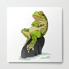 Relaxing Frog Metal Print