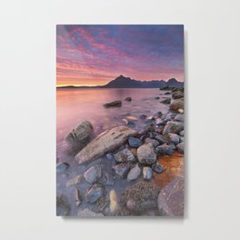 I - Spectacular sunset at the Elgol beach, Isle of Skye, Scotland Metal Print | Landscape, Photo, Nature 