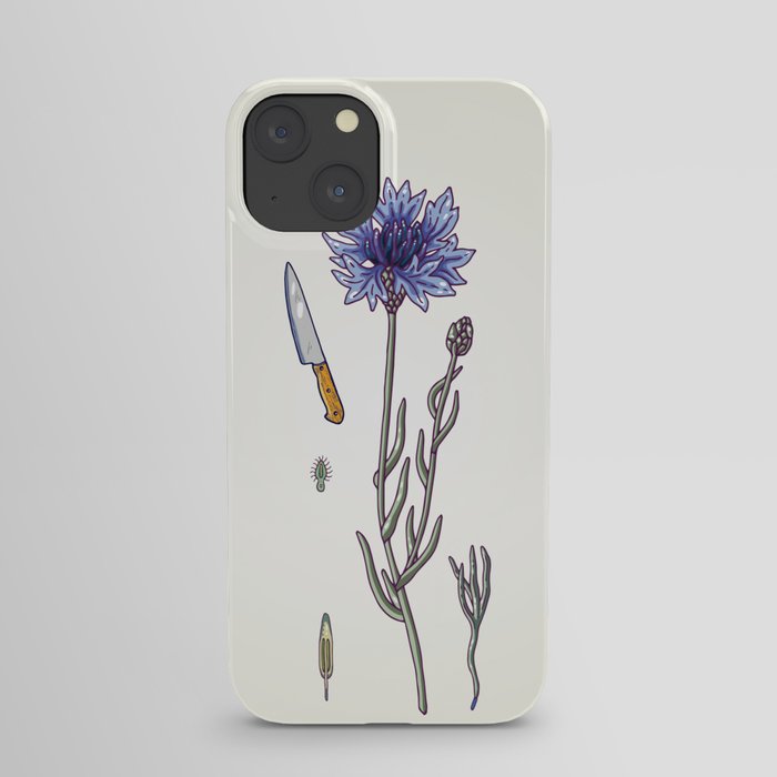 blue cornflower and knife iPhone Case