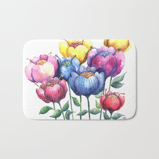 Dancing Posies Bath Mat