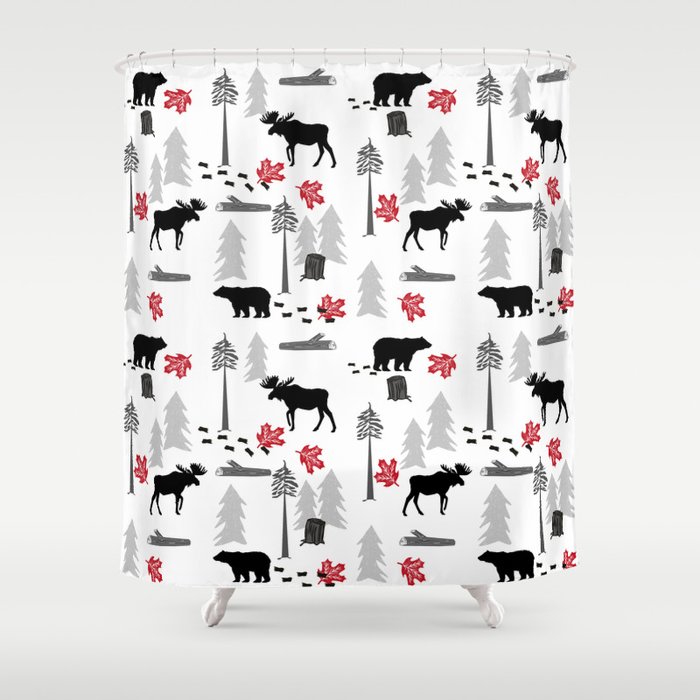 Camping Woodland Forest Nature Moose Bear Pattern Nursery Gifts