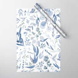 Blue Eucalyptus Pattern Wrapping Paper