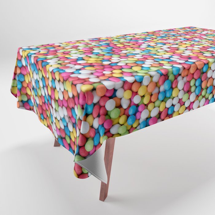 Round Rainbow Sprinkles | Colorful Sweet Candy  Tablecloth